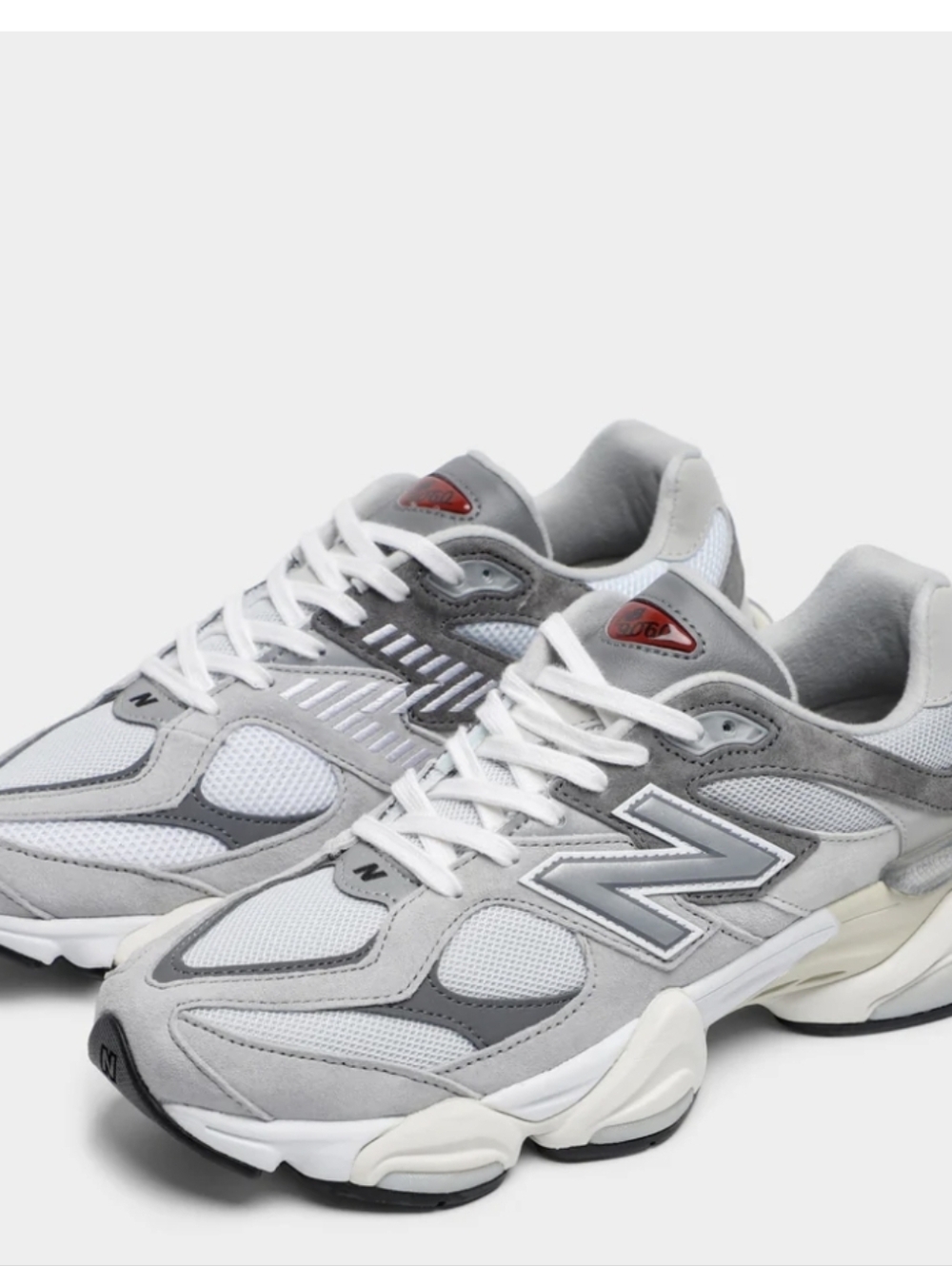 New Balance 9060 Rain Cloud / Castlerock - White, Very Minimal Wear, Size 7.5